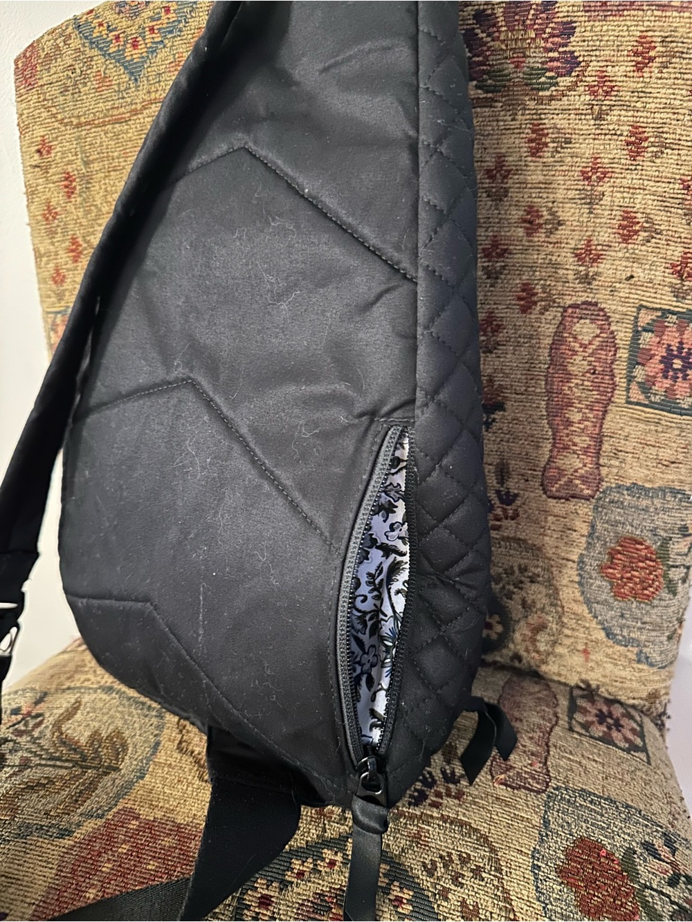 Vera Bradley Quilted Sling Bag - Black - Picture 11 of 13